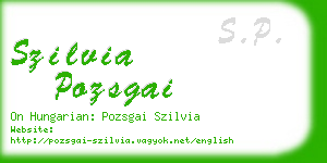 szilvia pozsgai business card